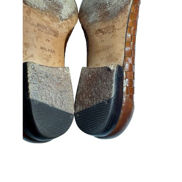 Vintage G.H. Bass Tailored Luxury Line 7 Brown Woven Leather Loafers Hand Sewn - Picture 9 of 14